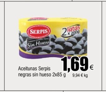 FROIZ Aceitunas Serpis Negras Sin Hueso 2x85 g oferta