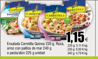 FROIZ Ensalada Carretilla Quinoa 230 g , Rusa, Arroz Con Palitos De Mar 240 g O Pasta/ Atun 225 g Unidad oferta
