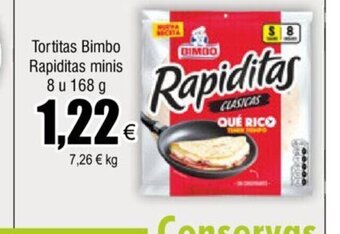 FROIZ Tortitas Bimbo Rapiditas Minis 8 u 168 g oferta