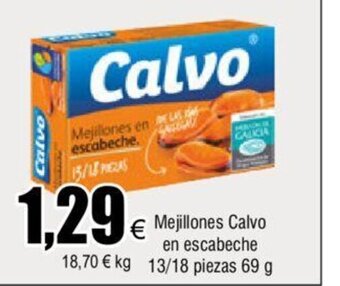 FROIZ Mejillones Calvo En Escabeche 13/18 Piezas 69 g oferta