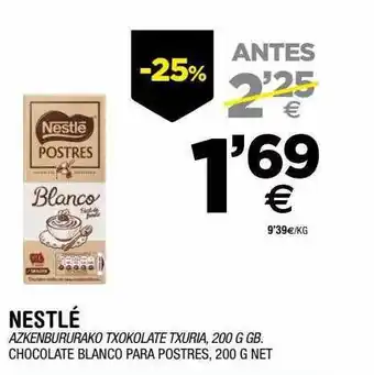 BM Supermercados Nestlé chocolate blanco para postres oferta