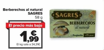 Carrefour Berberechos Al Natural Sagres oferta