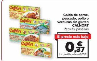 Carrefour Caldo de Carne, Pescado, Pollo o Verduras Sin Gluten Calnort oferta