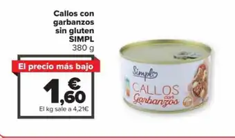 Carrefour Callos Con Garbanzos Sin Gluten SIMPL oferta