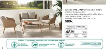 Hipercor Conjunto cayo largo con estructura de fibra oferta