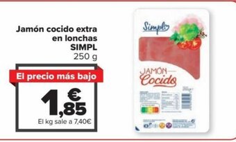 Carrefour Jamón Cocido Extra En Lonchas SIMPL oferta