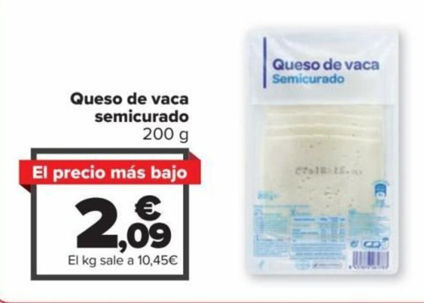 Carrefour Queso de Vaca Semicurado oferta