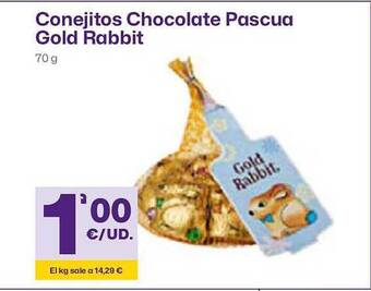 AhorraMas Conejitos chocolate pascua gold rabbit oferta