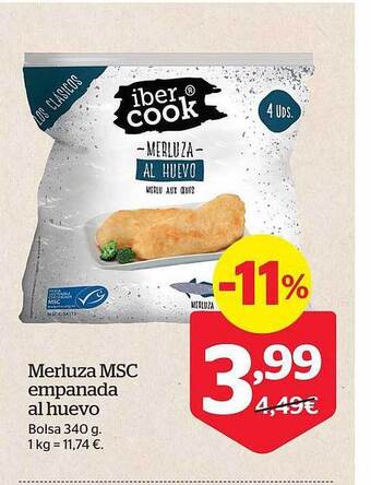 La Sirena Merluza msc empanada al huevo oferta