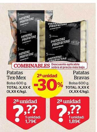 La Sirena 2a unidad -30% patatas tex-mex patatas bravas oferta