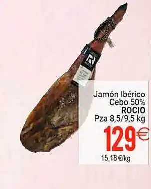 Plenus Supermercados Jamón ibérico cebo 50% rocio oferta