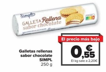 Carrefour Galletas Rellenas Sabor Chocolate SIMPL oferta
