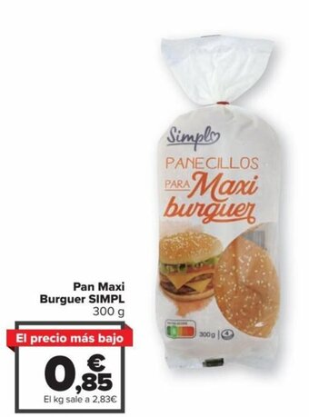 Carrefour Pan Maxi Burguer SIMPL oferta