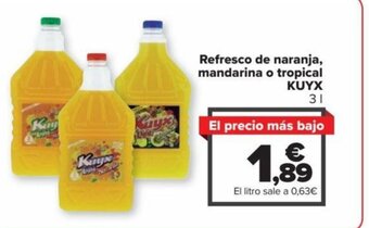 Carrefour Refresco De Naranja, Mandarina o Tropical Kuyx oferta