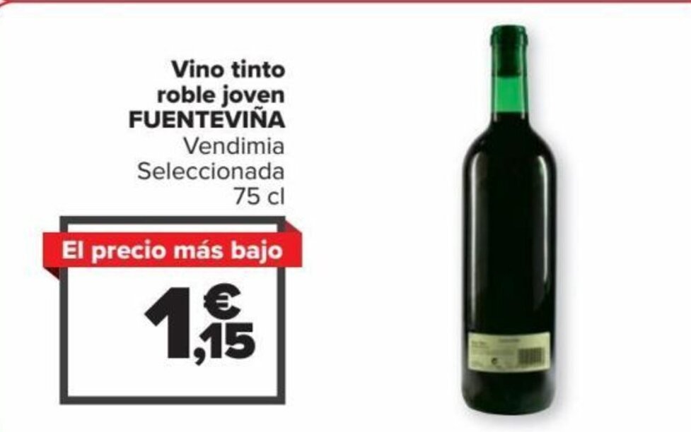 Carrefour Vino Tinto Roble Joven Fuenteviña oferta