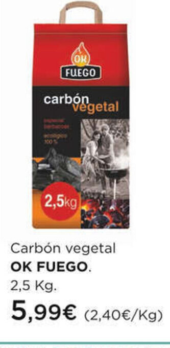 Hipercor Carbon vegetal ok fuego oferta