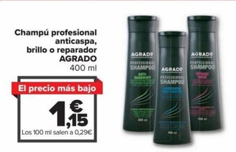 Carrefour Champú Profesional Anticaspa Brillo o Reparador Agrado oferta
