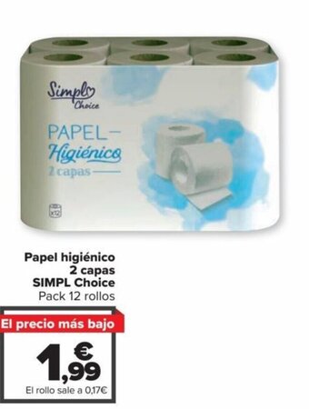 Carrefour Papel Higiénico 2 Capas Simpl Choice oferta