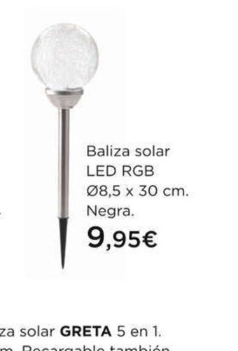Hipercor Baliza solar led RGB oferta