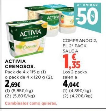 Hipercor Activia Cremosos oferta