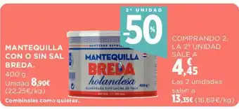 Hipercor Mantequilla con o Sin Sal Breda oferta
