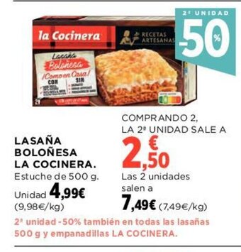 Hipercor Lasaña Boloñesa La Cocinera oferta