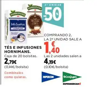 Hipercor Tés e Infusiones Hornimans oferta
