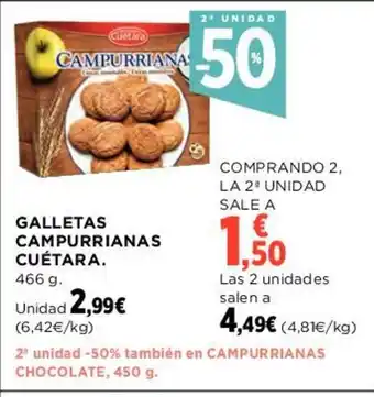Hipercor Galletas Campurrianas Cuétara oferta
