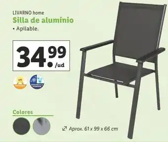 Lidl Silla de jardín de aluminio livarno oferta