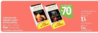 Hipercor Chocolate Negro Lindt Excellence oferta