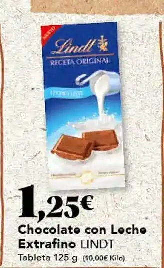 Gadis Chocolate con leche extrafino lindt tableta oferta