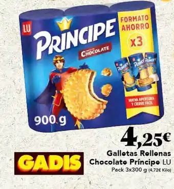 Gadis Galletas rellenas chocolate príncipe oferta