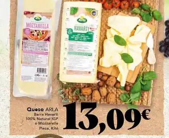Gadis Queso arla barra havarti 100% natural igp o mozzarella pieza, kilo oferta
