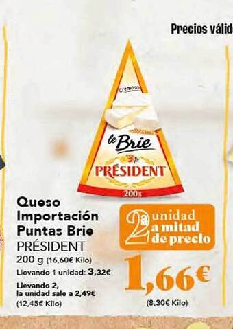 Gadis Queso importación puntas brie président oferta