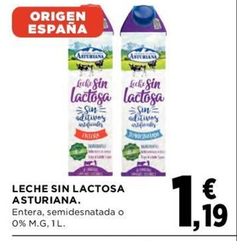 Hipercor Leche Sin Lactosa Asturiana oferta
