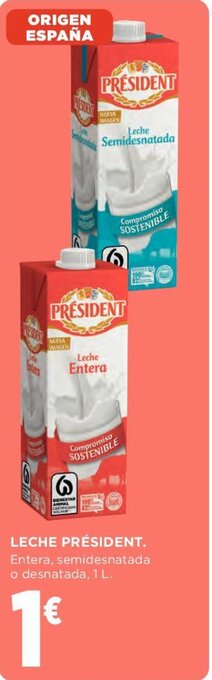 Hipercor Leche Président oferta