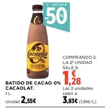 Hipercor Batido De Cacao 0% Cacaolat oferta