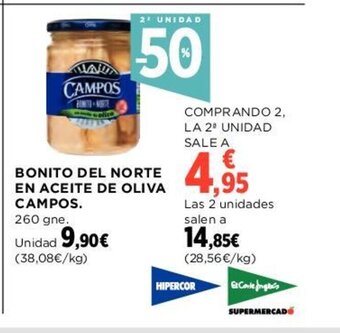 Hipercor Bonito Del Norte En ACeite de Oliva Campos oferta