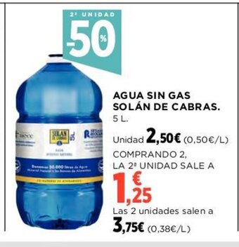 Hipercor Agua Sin Gas Solán de Cabras oferta