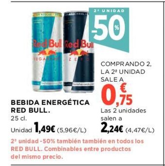 Hipercor Bebida Energética Red Bull oferta
