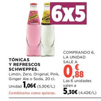 Hipercor Tónicas Y Refrescos Schweppes oferta