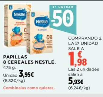 Hipercor Papillas 8 Cereales Nestlé oferta