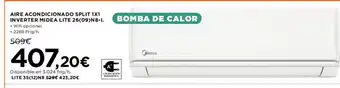 Hipercor Aire Acondicionado Split 1Z1 Inverter Midea Lite 26 (09) N8-I oferta