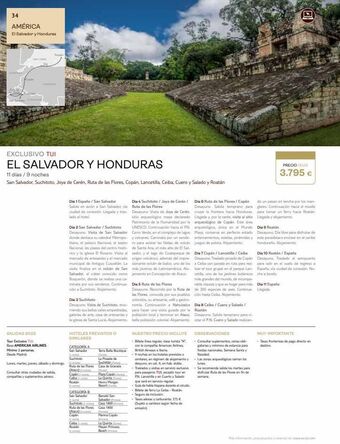 Tui Travel PLC 34 américa el salvador y honduras had care rastis exclusivo tui el salvador y honduras 11 días / 9 noches san salvador oferta