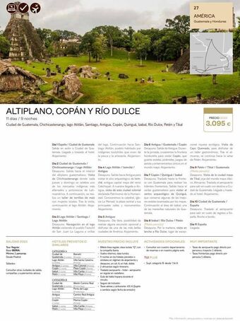Tui Travel PLC Altiplano, copán y río dulce 11 días / 9 noches ciudad de guatemala, chichicastenango, lago atitlán, santiago, antigua, cop oferta