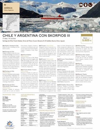 Tui Travel PLC 82 américa chile y argentina oceano pacifico oceano chile y argentina con skorpios iii 17 días / 14 noches santiago de oferta