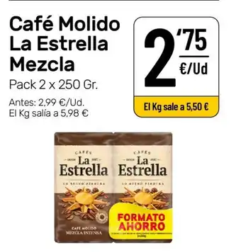 AhorraMas Café Molido La Estrella Mezcla Pack 2 x 250gr. oferta