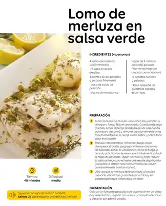 AhorraMas Lomo de merluza en salsa verde oferta