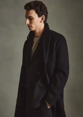 MANGO Man Abrigo oversize lana reciclada oferta