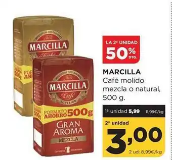 Alimerka La 2a unidad 50% dto marcilla café molido mezcla o natural oferta